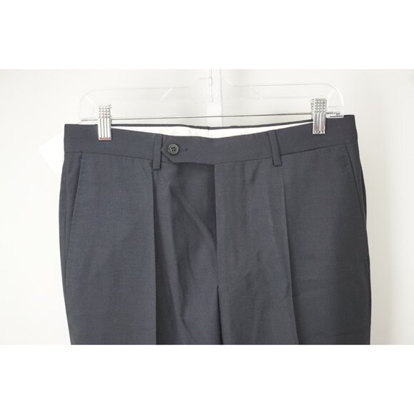 Burberry London S100s Wool Dark Blue Dress Pants Sz 46 NEW